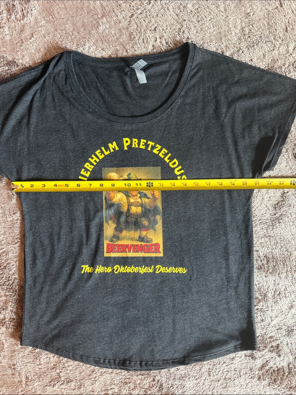 👚 Beervenger Oktoberfest Graphic Tee — Slate/Black/Yellow — Sz L / N - Picture 8 of 9